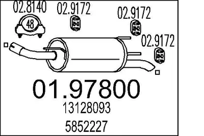 Produktbild von MTS 01.97800 Endschalldämpfer für OPEL Astra G CC (T98) Auspuff