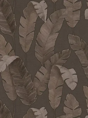Produktbild von Dschungeltapete mit leicht glänzenden Palmenblätter – Braun