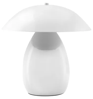Produktbild von BELIANI Tischlampe Weiß Metall 30 cm Hoch Pilzform mit Kabel und Schalter Retro Stil Moderne Tischleuchte Nachttischlampe Schlafzimmer Wohnzimmer