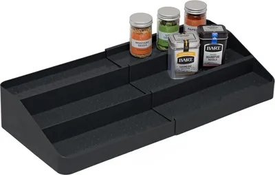 Immagine prodotto di Portaerbe pieghevole - Organizzatore per armadi da cucina - 3 livelli - nero