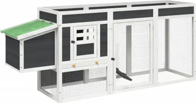 Obrázok produktu pre vidaXL Kurník sivý 204x50x84 cm Borovicový masív