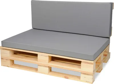 Produktbild von Palettenkissen Palettenauflagen Sitzkissen - 120x80 cm und Rückenlehne 120x40 cm - Outdoor und Indoor - grau