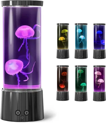 Produktbild von Quallen Lampe Lavalampe 17 Farben 4 Lichtmodi Jellyfish Lamp Fantasy LED Quallen Aquarium Lampe Runde Geschenke für Kinder Erwachsene Dekoration