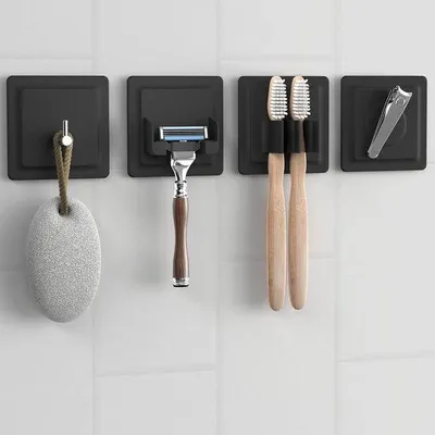 Produktbild von Badezimmer-Organizer 4-in-1 selbstklebend schwarz