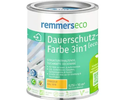 Produktbild von Remmers Dauerschutz-Farbe 3 in 1 [eco] zinkgelb RAL 1018 750 ml