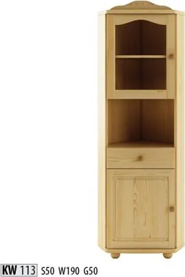 Obrázek produktu pro Glasvitrine Eckvitrine Eck Schrank Echtes Holz Massivholz Vitrinen Schränke