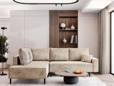 Produktbild von AX LIVING Kalkan Funktionales Ecksofa mit Stauraum Couch L Beige 257 L