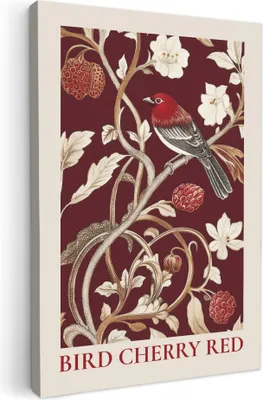 Produktbild von Leinwand Bilder 40x60 cm - Küche - Dunkelrot - Vogel, Bilder Modern, Leinwandbilder, Wanddeko