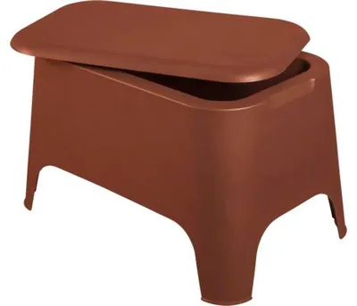 Obrázok produktu pre Záhradný stôl PETRA plastový s úložným priestorom 39 x 59 x 36 cm terracota