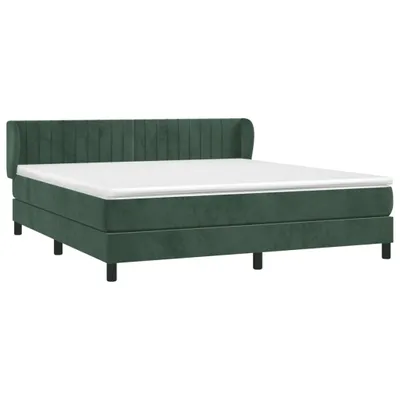 Produktbild von Boxspringbett mit Matratze Dunkelgrün 160x200 cm Samt