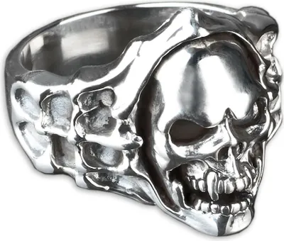 Produktbild von viva-adorno Gr. 65 (20,6 mm Ø) Herren Ring Totenkopf Skull Vampir Daumenring 925 Sterlingsilber SR3,