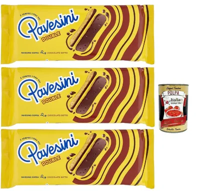 Produktbild von Pavesi Italian Gourmet Pavesini Double Snack Croccante Cioccolato Fondente 3 x 60g
