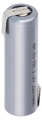 Produktbild von Mignon AA Akku 1,2 Volt 1600mAh Flat Top 49,5 x 14,5mm NiMH Akku mit Lötfahnen in Z-Form