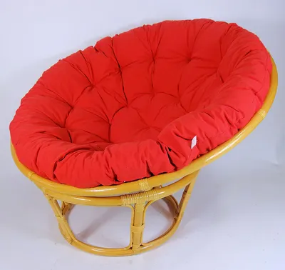 Produktbild von Rattan Papasansessel , Papasan Durchmesser 110 cm, Fb. Honig, Polster Uni Living 201 hell rot
