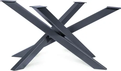 Produktbild von Tischgestell Orion (XL -Size 150x81xH71 cm, Anthrazit) Design Kreuzgestell Schwerlast massiv Tischkufen Stahl Tischbeine Metall Profil 8x4 cm