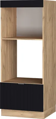 Produktbild von Mikrowellenschrank Vicco Fame-Line Schwarz gestreift 60 cm offen, Model 50898