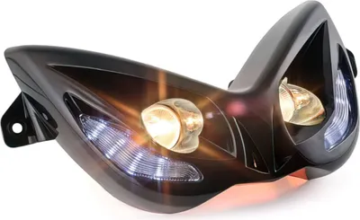 Obrázek produktu pro Str8 dvojitá maska světlometu Black Evo 2 Blue LED pro MBK Nitro/Yamaha Aerox
