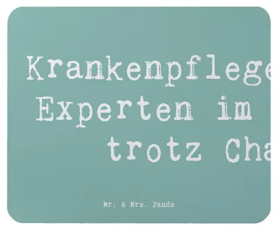 Produktbild von Mr. & Mrs. Panda Mauspad Spruch Krankenpflegehelfer Lächeln - Meeresbrise - Geschenk, computer, Mouse Pad, pc, Berufspassion, Beruf, kreative Geschenke, Mousepad, laptop