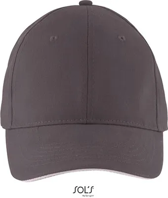 Produktbild von SOLs 03092 | Six Panel Cap Solar, 6-Panel-Form - Farbe: Dark Grey (Solid)/Light Grey (Solid) - Größe: One Size
