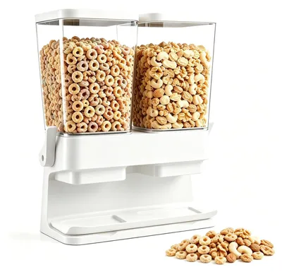 Immagine prodotto di Omgoods - Distributore doppio per cereali e snack, con una capacità di 3 litri