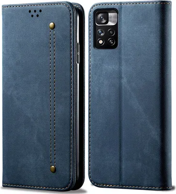 Image de Etui Redmi Note 11 Pro, Etui portefeuille en cuir avec fermeture magnétique et support pour Xiaomi Redmi Note 11 Pro / Note 11 Pro+ bleu