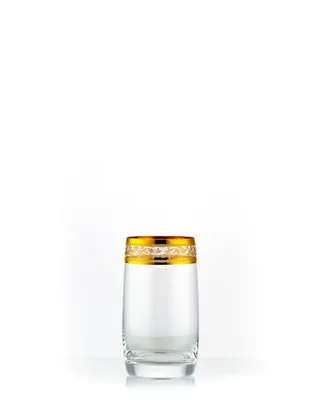Produktbild von Saftgläser Wassergläser Longdrinks Ideal Gold Kristallgläser 380 ml 6er Set Bohemia Crystalex