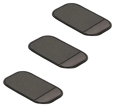 Image de Tapis antidérapants 3 pièces pour le tableau de bord, tapis antidérapants lavables pour voiture, tapis antidérapant pour téléphone de voiture, tapis antidérapant à double face pour le tableau de bord, réutilisables (noir)