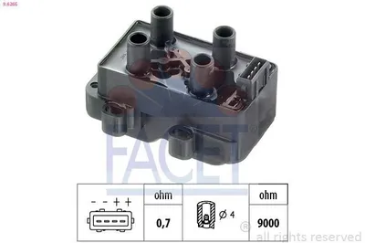 Produktbild von FACET 9.6265 Zündspule für RENAULT CLIO II (BB0/1/2, CB0/1/2) TWINGO I (C06) KANGOO (KC0/1) KANGOO Express (FC0/1) LAGUNA II Grandtour (KG0/1)