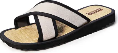 Produktbild von CINNEA® »CALI« Wellness-Zimtsandaletten mit Kreuzriemen, mit Zimt gegen Fußschweiß und Fußgeruch, Binseninnensohle gegen Hornhautneubildung, Hausschuhe beige Größe 36/37