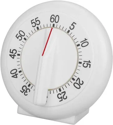 Image de Horloge de cuisine avec alarme de 60 minutes - Minuteur rond blanc pour la cuisine, avec un grand affichage de compte à rebours - Accessoire de cuisine pour la maison - Ustensile de cuisine - Minuteur pour la cuisine