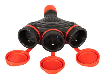 Obrázek produktu pro Zásuvka gn-x3 potr.z uzemněná černá/červená