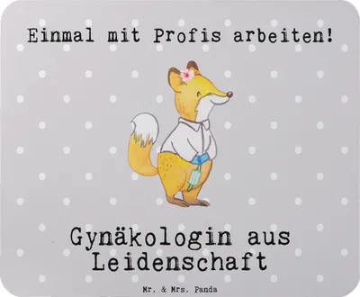Produktbild von Mr. & Mrs. Panda Mauspad Gynäkologin Leidenschaft - Grau Pastell - Geschenk, Lustig, Witzig, Frauenarzt nach Geburt, Mouse Pad, mousematte, laptop, pc mausunterlage