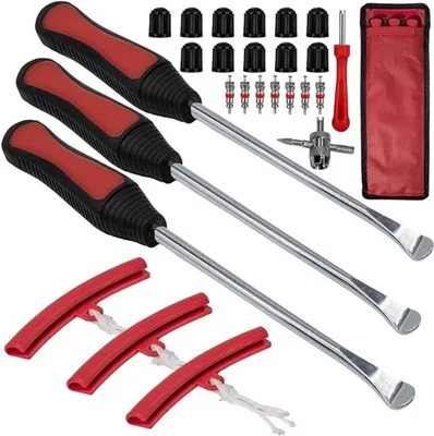 für Motorräder, Fahrräder und Roller mit tragbarem Reifenheber - Rot, ideal für Reifenmontage und Wartung