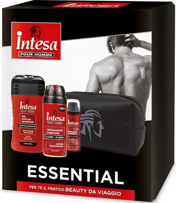 Produktbild von intesa pour Homme Geschenkset mit Deo + Duschgel + Rasierschaum & Kulturtasche