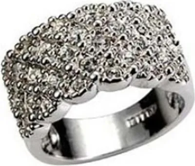 Produktbild von r Damen-Fingerring mit Strass-Intarsien, Hochzeit, Verlobung, Schmuck, Geschenk-Silber