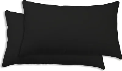 Produktbild von 2er Set Kissenbezug Kissenhülle 40x80 cm schwarz Uni Kopfkissenbezug Baumwolle