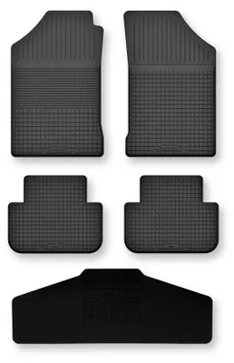 Image de Tapis de sol en caoutchouc + tunnel pour Renault Arkana 2021- (crossover) – 5 pièces, noirs, semi-universel, adapté