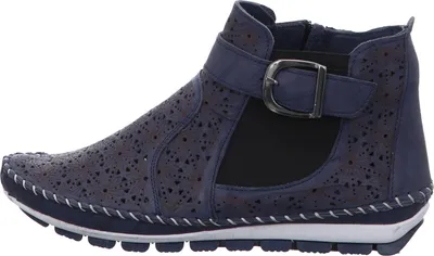 Produktbild von Gemini Damen Stiefelette Leder Cutouts floral Muster 382019-19, Größe:37 EU, Farbe:Blau