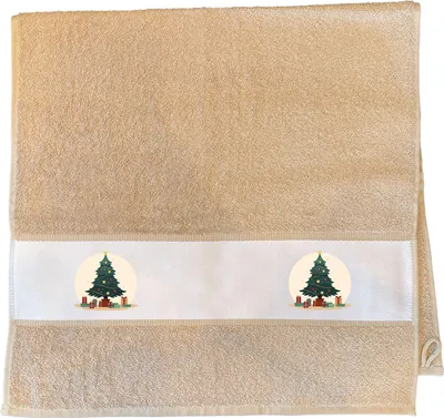 Produktbild von Huuraa Handtuch Weihnachtsbaum Tannenbaum 50x100cm Sand Baumwolle Handtuch Geschenkidee
