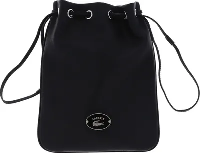 Produktbild von LACOSTE Leder Schultertasche Origin Croc Shoulder Pouch Noir schwarz
