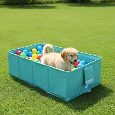 Produktbild von Planschbecken für Hunde Rutschfestes und faltbares Katzenplanschbecken | 80x40x20cm Haustierbadewanne Geeignet für Katzen, am, im Outdoor Spielplatz, in Ihrem Hinterhof, das Zuhause und auf jeder