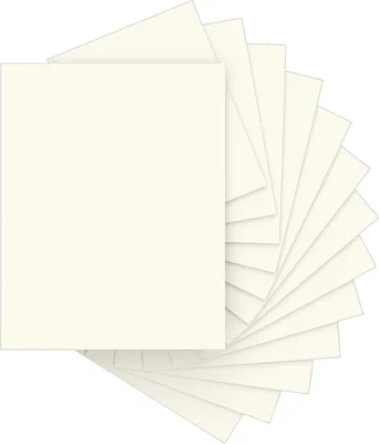 Produktbild von Kartonpapier - 250 g/m² - Für Bastelarbeiten und Druck - Cremefarben - 50 Blatt - 21 x 29,7 cm