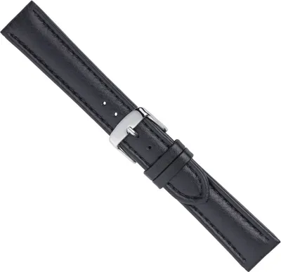 Produktbild von Ersatzband Uhrenarmband Leder Band schwarz 26548S, Stegbreite:20mm