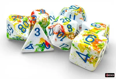 Zdjęcie produktu dla Zestaw kości Chessex Polyhedral Breezy blue, 7 sztuk, do gier