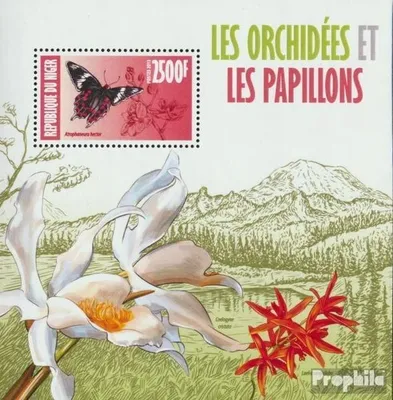 Produktbild von Briefmarken Niger 2013 Mi Block 196 (kompl. Ausg.) postfrisch Orchideen und Schmetterlinge