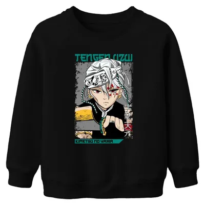 Imagen del producto de Sudadera con capucha para niños y niñas, estilo streetwear de los años 2000, diseño de Tengen Uzui de Kimetsu no Yaiba (Demon Slayer), ideal como regalo, color , talla 140