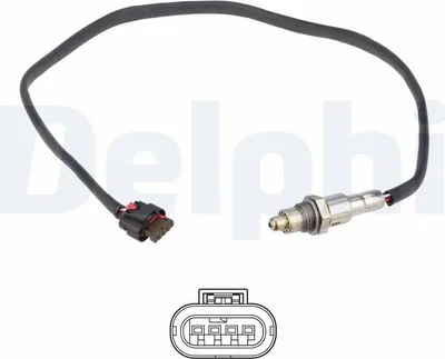Produktbild von DELPHI Lambdasonde für FORD Fiesta Mk7 Schrägheck nach-Kat Beheizt 760mm ES21411-12B1