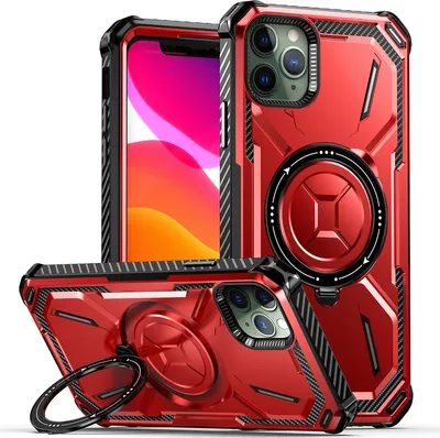 Produktbild von Schutzhülle für iPhone 11 Pro Magnetisches Kickstand Hülle, Kompatibel mit Magsafe Ladegerät Rot