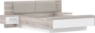 Produktbild von Bettanlage >Rondino< in Sandeiche Nachbildung mit weiss- 265,3x87,7x237cm (BxHxT)
