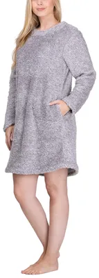 Productafbeelding van Maluuna damesjurk, gemaakt van superzachte fleece, kleur: offwhite/bruin, maat: [maat invullen]